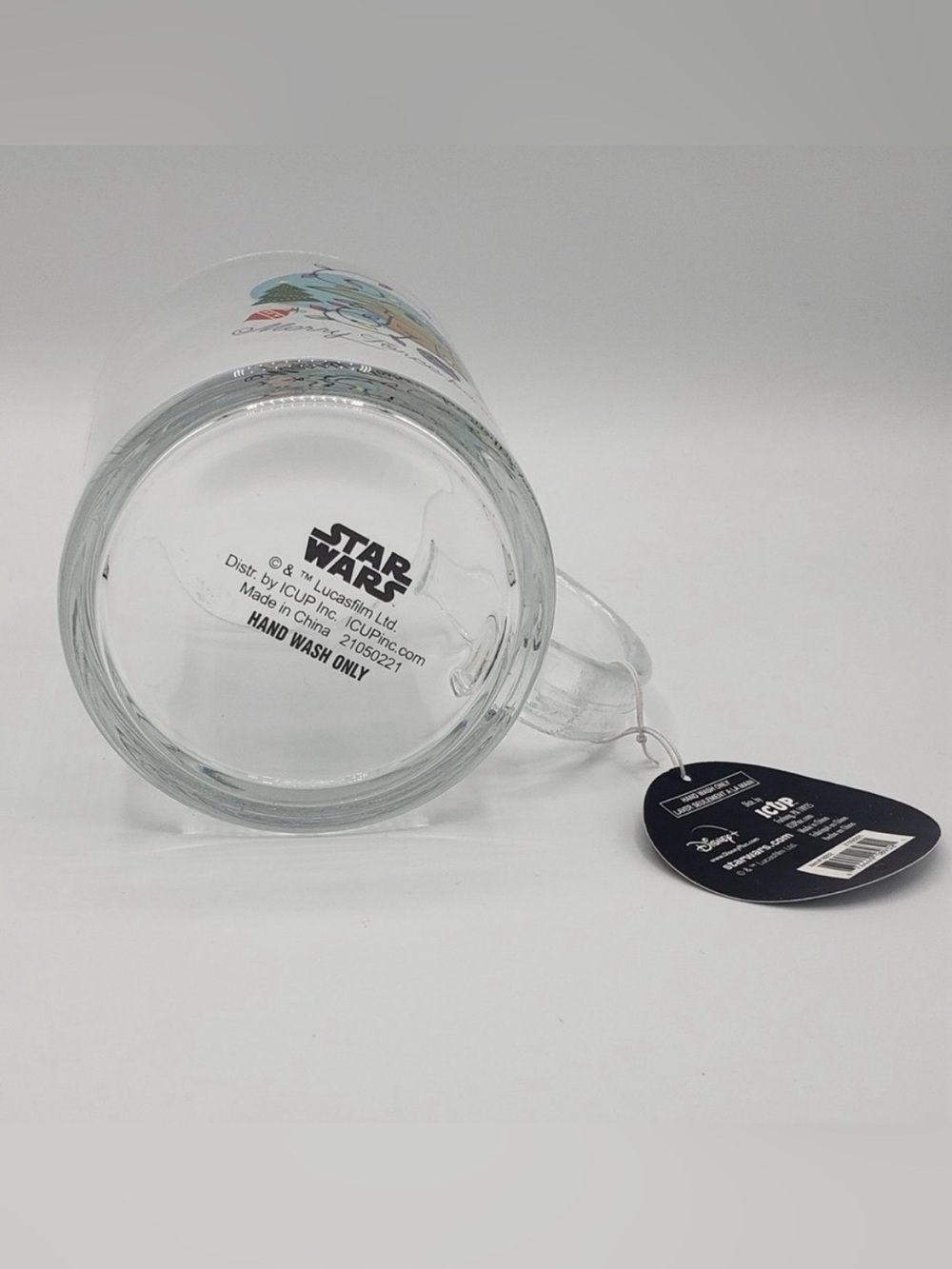 Star Wars The Mandalorian Grogu “May the Force Be With You” Holiday Glass Mug - Picture 3 of 7
